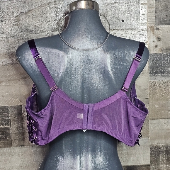 Cacique Purple Unlined Balconette Bra 46DD - Picture 7 of 10